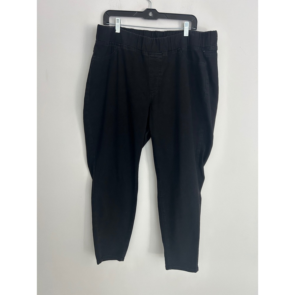 Talbots Black Pull On Jegging Jeans Womens 18W Slim Leg Stretch Pants